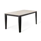 Mesa extensible hasta 316 cm en Melamina y Base Metálica - Incienso Viadurini