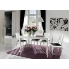 Mesa extensible hasta 350 cm en nogal Tanganika blanco brillante, Leomas Viadurini