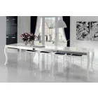 Mesa extensible hasta 350 cm en nogal Tanganika blanco brillante, Leomas Viadurini