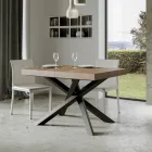 Mesa extensible hasta 440 cm en hierro y madera antracita Made in Italy - Graffo Viadurini