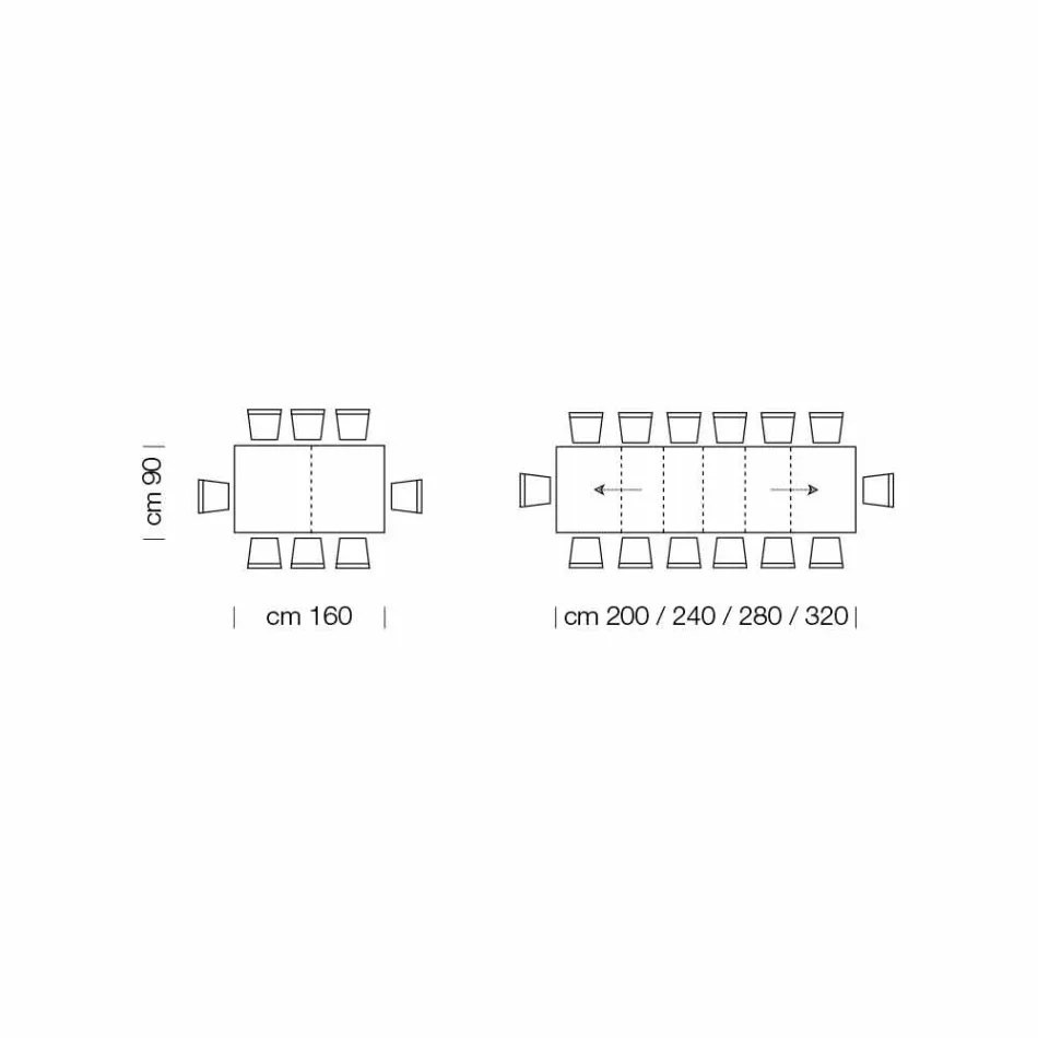 Mesa Extensible hasta 470 cm en Madera Chapada Made in Italy – Gordito Viadurini