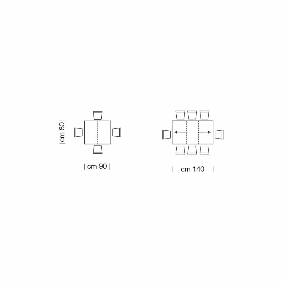 Mesa Extensible hasta 470 cm en Madera Chapada Made in Italy – Gordito Viadurini