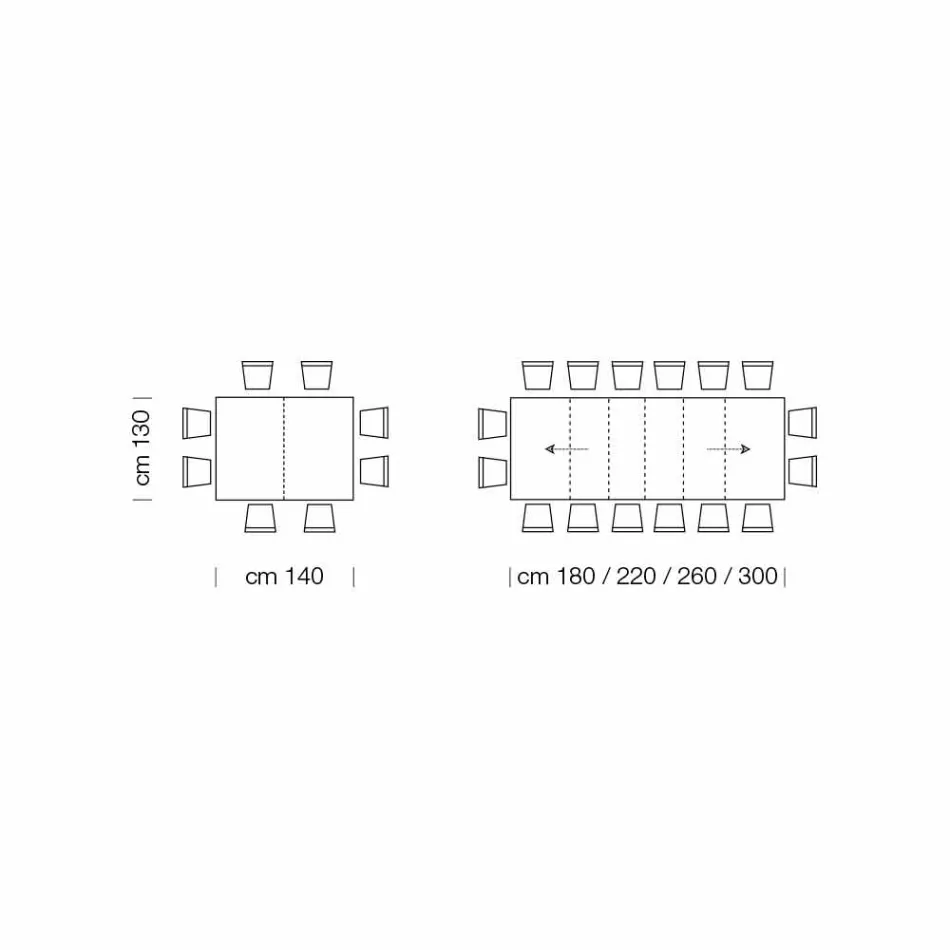 Mesa Extensible hasta 470 cm en Madera Chapada Made in Italy – Gordito Viadurini