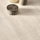 Mesa extensible de gres porcelánico con base de metal pintado - Arko Viadurini