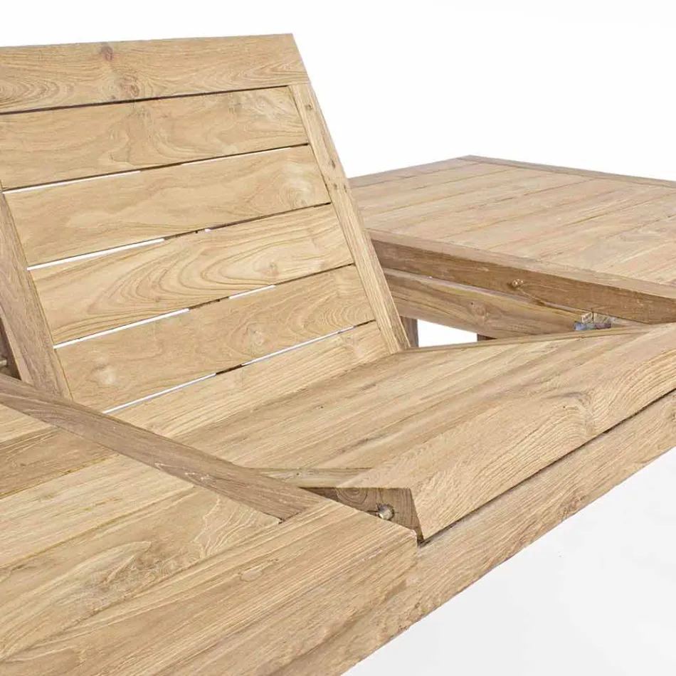 Mesa extensible de diseño de jardín de madera para 6 personas Homemotion - Hunter Viadurini