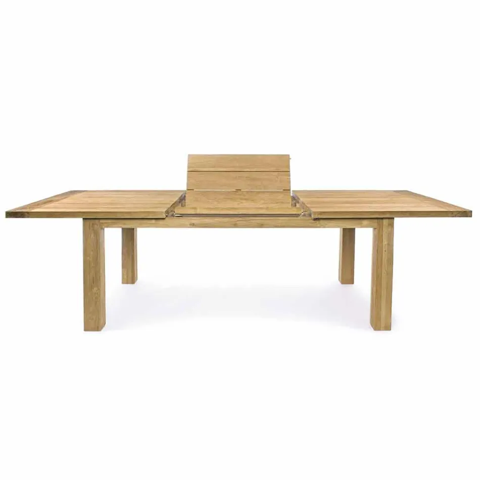 Mesa extensible de diseño de jardín de madera para 6 personas Homemotion - Hunter Viadurini
