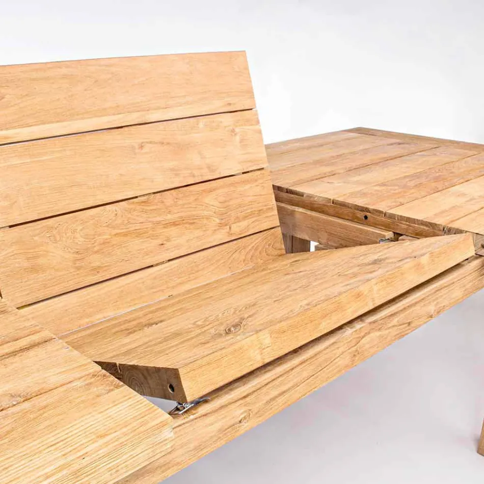 Mesa extensible de diseño de jardín de madera para 6 personas Homemotion - Hunter Viadurini