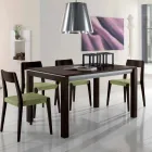 Mesa extensible de fresno con bandas laterales pintadas de gris - Ketla Viadurini