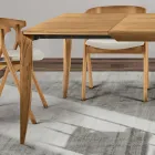 Mesa Extensible en Madera Maciza de Fresno en Diferentes Acabados - Ferenc Viadurini