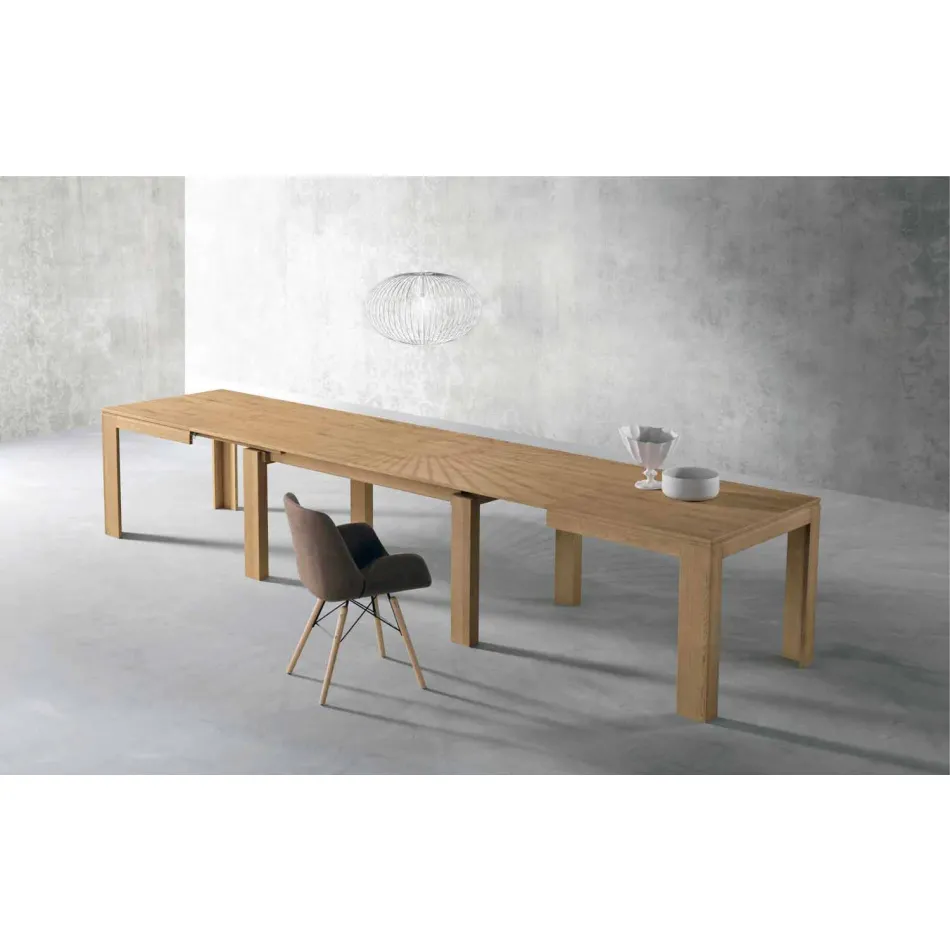 Mesa extensible de madera de roble Made in Italy - Sondrio Viadurini