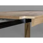 Mesa extensible en tablero de bloques y patas cuadradas Made in Italy - Rillian Viadurini