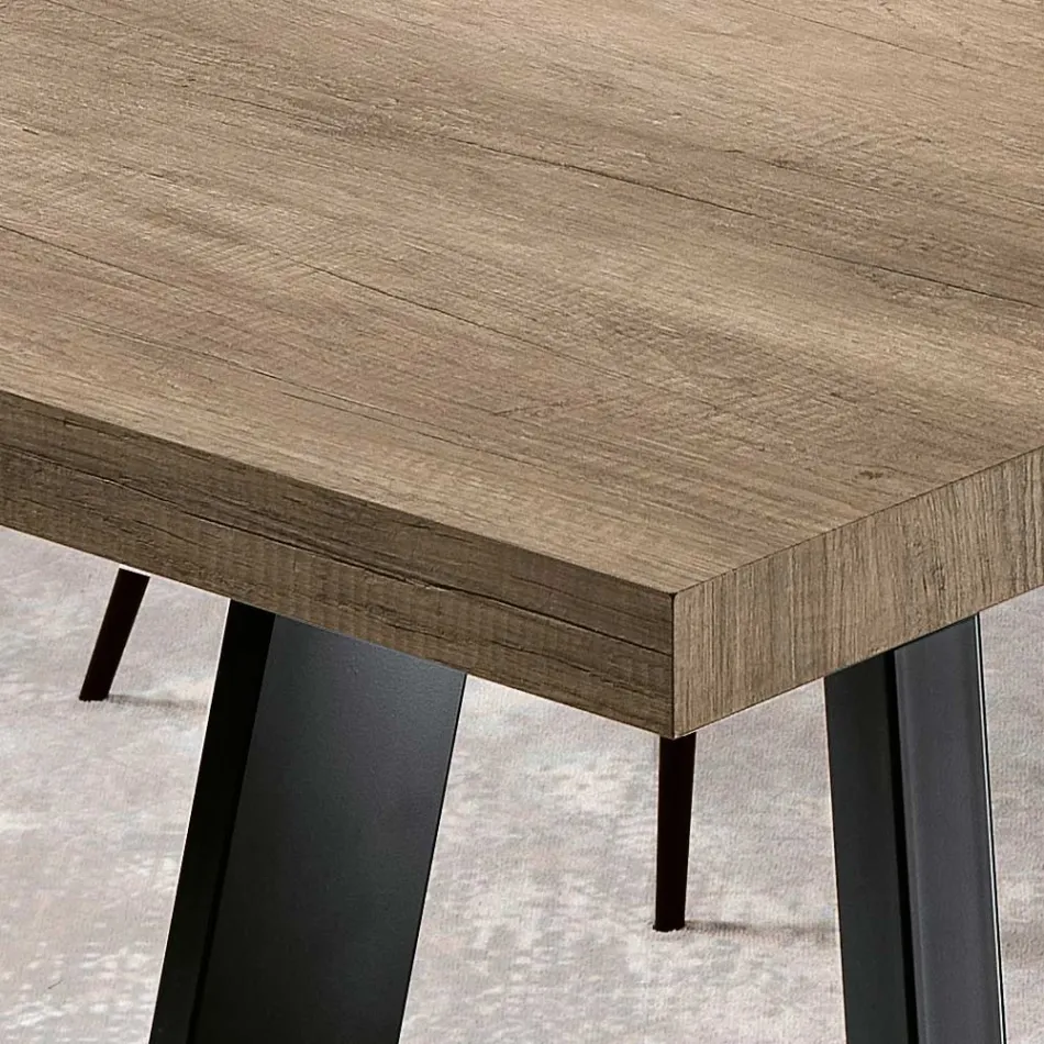 Mesa Extensible de Melamina en 2 Acabados Diferentes Made in Italy - Tecna Viadurini