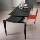 Mesa extensible en melamina acabado mármol negro Made in Italy - Ariel Viadurini