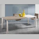 Mesa extensible de vitrocerámica acabado Fokos Terra Made in Italy - Ariel Viadurini