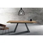 Mesa auxiliar extensible en roble Made in Italy - Zerba Viadurini