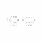 Mesa extensible moderna de 14 plazas con tapa laminada Made in Italy - Ezzellino Viadurini