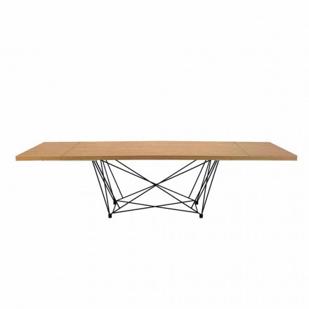 Mesa extensible moderna de 14 plazas con tapa laminada Made in Italy - Ezzellino Viadurini