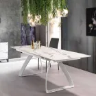 Mesa extensible moderna con patas de metal, Villongo Viadurini