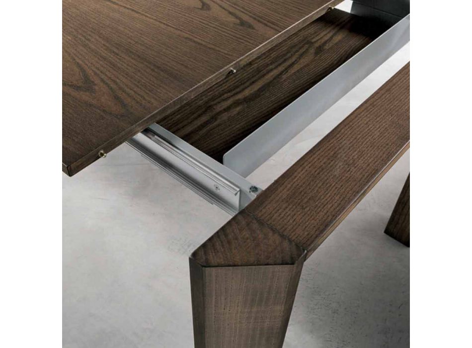Mesa extensible moderna con patas de trapecio en madera de fresno de Parre Viadurini
