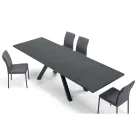 Mesa extensible moderna con tapa de madera laminada Made in Italy – Settimmio Viadurini