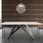 Mesa extensible moderna con tapa de madera laminada Made in Italy – Settimmio Viadurini