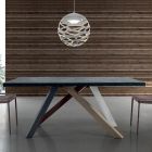 Mesa extensible moderna con tapa de madera laminada Made in Italy – Settimmio Viadurini