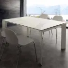 Mesa extensible moderna con tapa de vidrio cerámico Filadelfia Viadurini