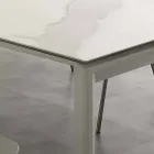 Mesa extensible moderna con tapa de vidrio cerámico Filadelfia Viadurini
