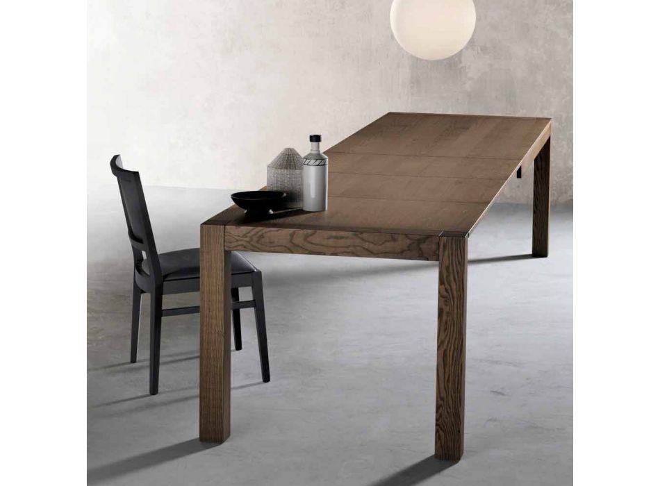 Moderna mesa de fresno extensible hecha en Italia Parre Viadurini