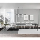 Mesa Extensible Moderna en Madera de Melamina y Bajo Encimera de Hierro - Marella Viadurini