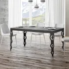 Mesa Extensible Moderna en Madera de Melamina y Bajo Encimera de Hierro - Marella Viadurini