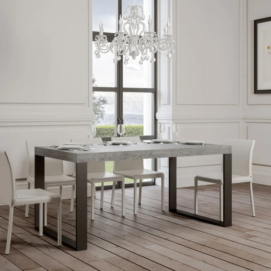 Mesa extensible moderna en madera de melamina Made in Italy - Badesi Viadurini