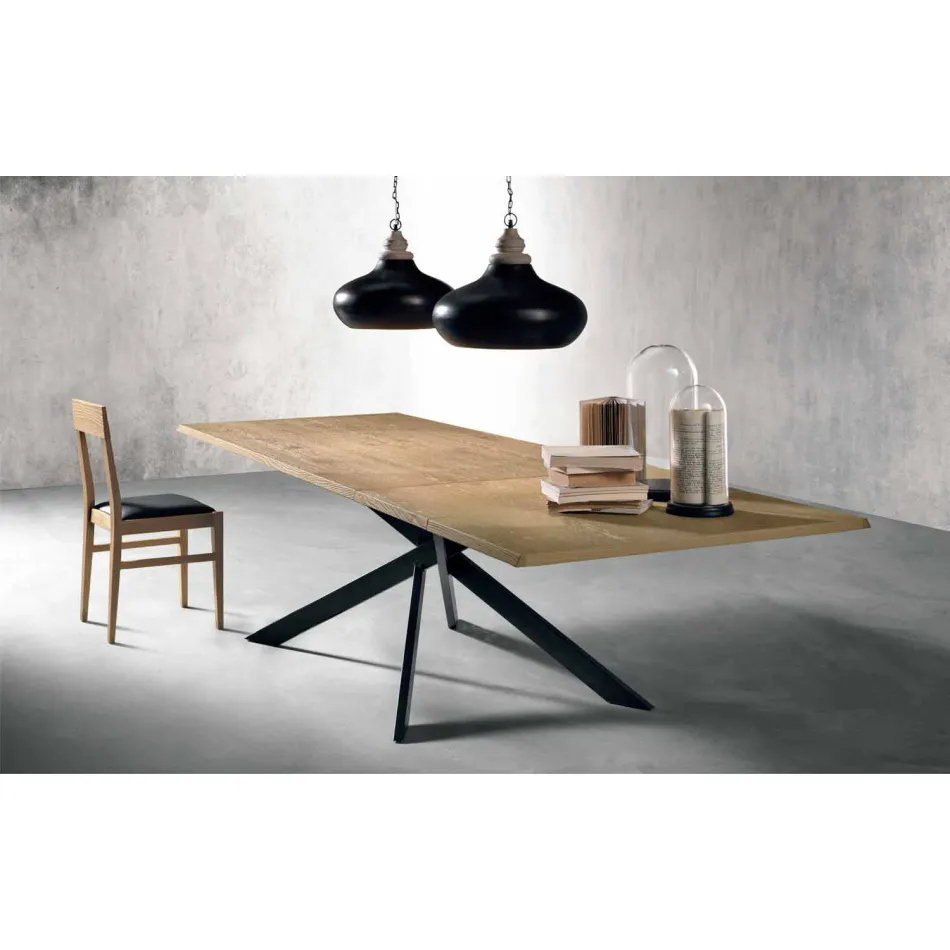Mesa extensible moderna en madera de roble Made in Italy - Oncino Viadurini
