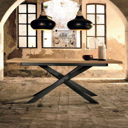 Mesa extensible moderna en madera de roble Made in Italy - Oncino Viadurini