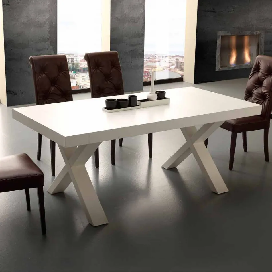 Mesa extensible moderna en melamina y Mdf Denver Viadurini