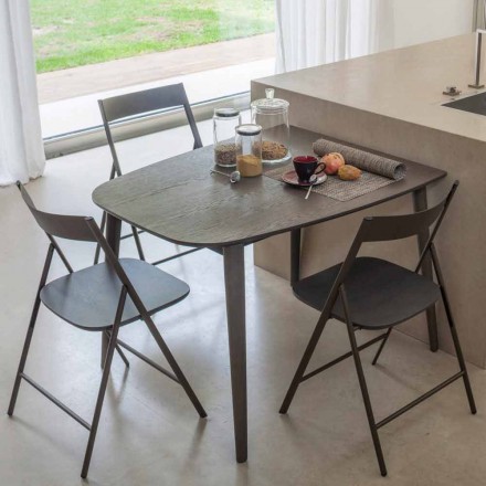 Mesa de comedor extensible de madera chapada hasta 170 cm - Nutello Viadurini