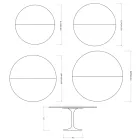 Mesa extensible Tulip de Saarinen, 74 cm de altura, en cerámica Florim Calacatta Gold Gloss - Scarlet Viadurini