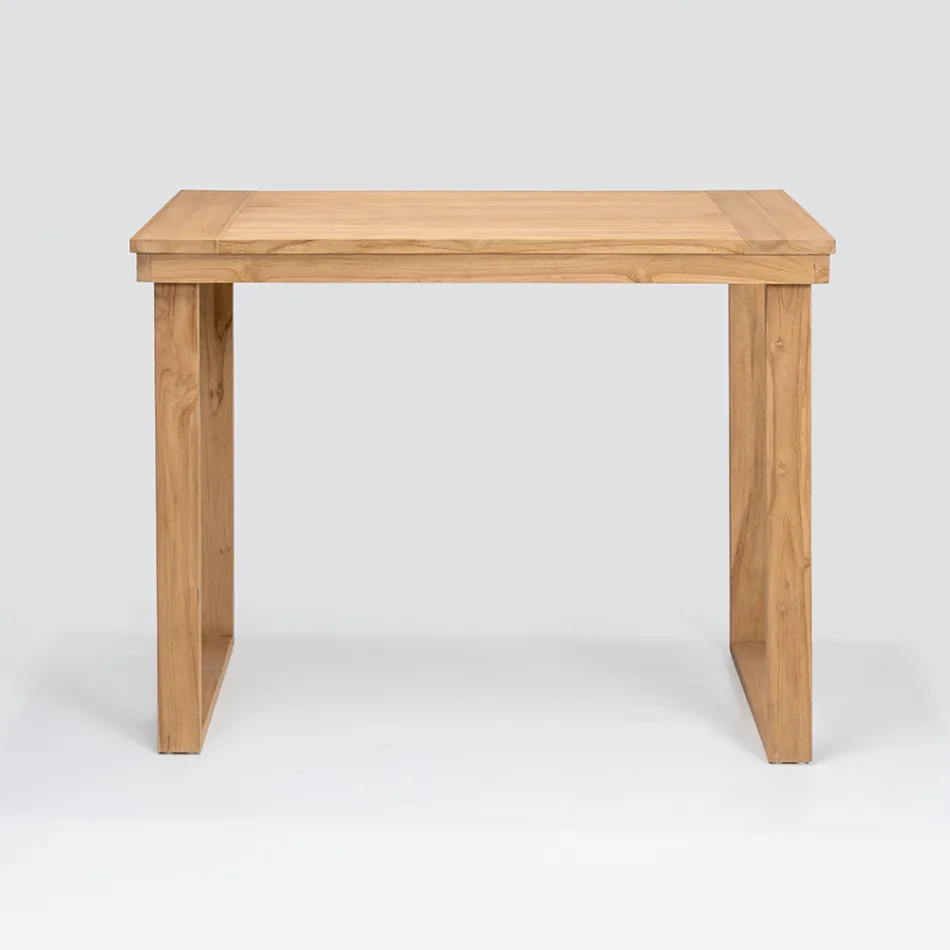 Mesa alta de bar de teca natural cepillada - Sponda Viadurini