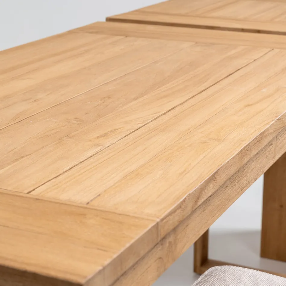 Mesa alta de bar de teca natural cepillada - Sponda Viadurini