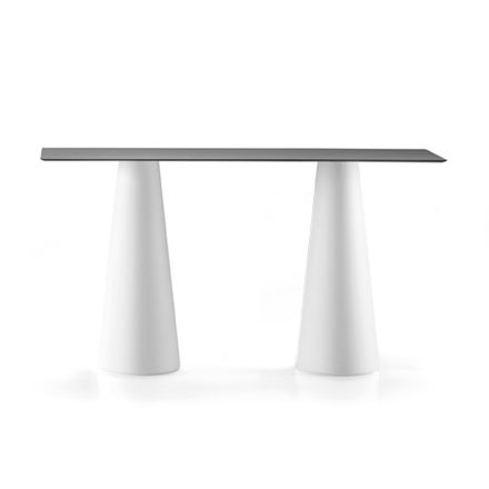 Mesa alta de exterior con tapa rectangular en Hpl Made in Italy - Forlina Viadurini