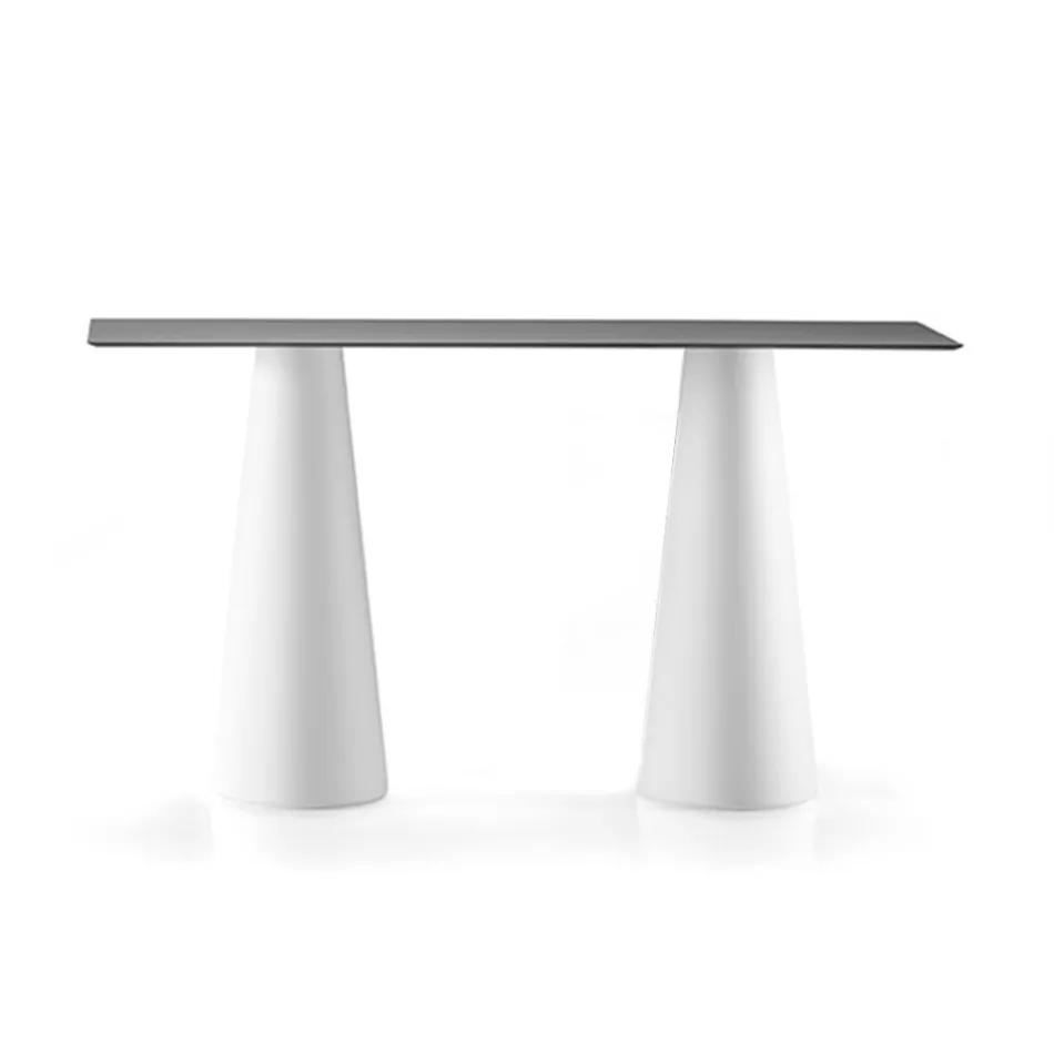 Mesa alta de exterior con tapa rectangular en Hpl Made in Italy - Forlina Viadurini