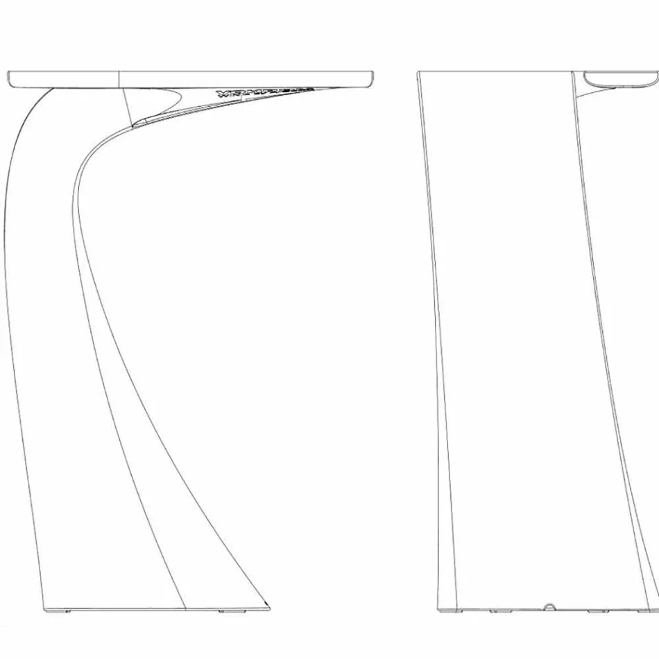 Mesa alta de exterior de diseño H 100 cm, en polietileno, Wing Vondom Viadurini