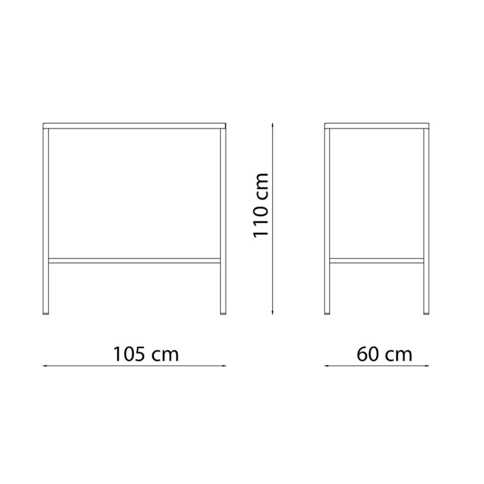 Mesa alta de jardín en acero galvanizado Made in Italy - Vesna Viadurini