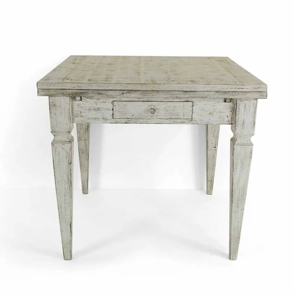 Mesa extensible artesanal hasta 170 cm en madera Made in Italy - Marsella Viadurini