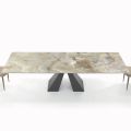 Mesa con extensiones integradas y base de acero Mink Made in Italy - Dalmata