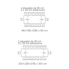 Mesa con Extensiones Integradas en Cerámica y Acero Made in Italy - Dalmata Viadurini