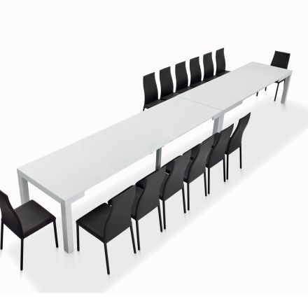 Mesa con Extensiones Internas y Borde Abatible en Laminado Made in Italy - Gordito Viadurini