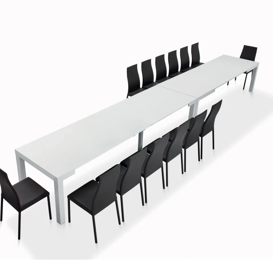 Mesa con Extensiones Internas y Borde Abatible en Laminado Made in Italy - Gordito Viadurini