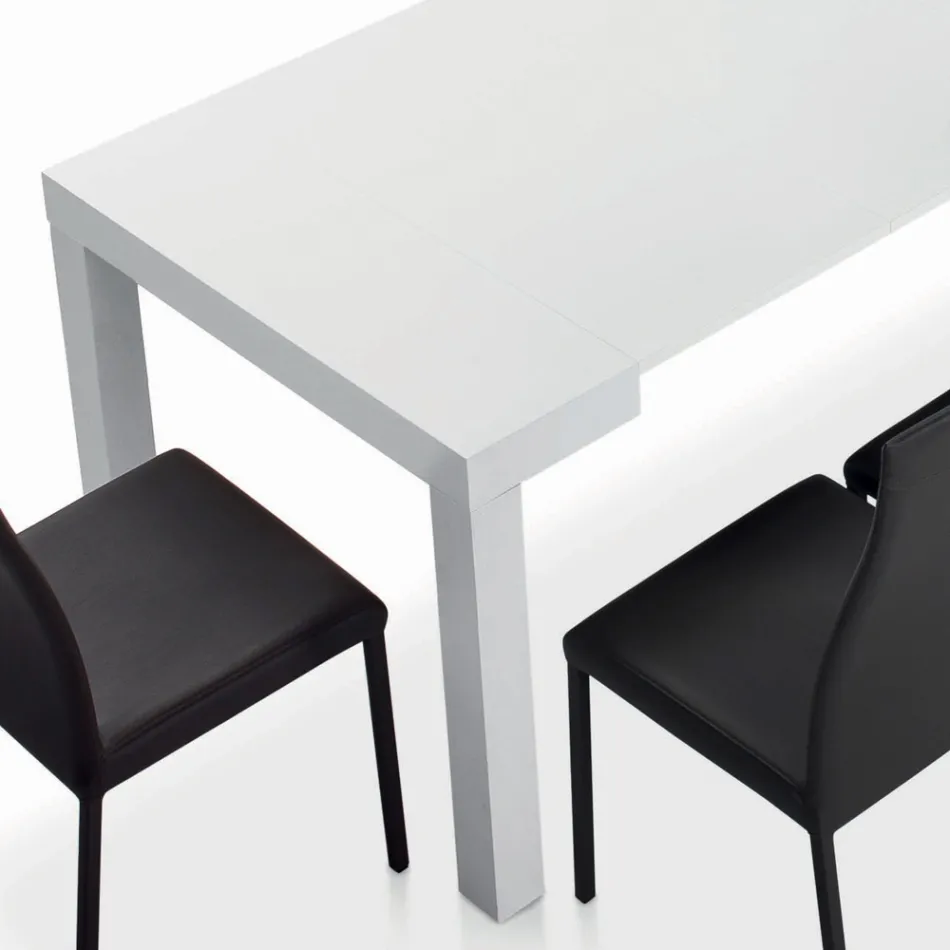 Mesa con Extensiones Internas y Borde Abatible en Laminado Made in Italy - Gordito Viadurini