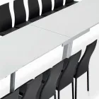 Mesa con Extensiones Internas y Borde Abatible en Laminado Made in Italy - Gordito Viadurini